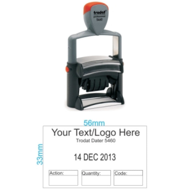 TRODAT 5460 Dater Self Inking Rubber Stamp - 56 X 33mm